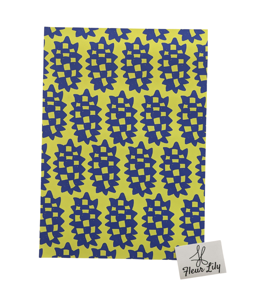 Pixel Pine – Tropical Lime & Navy Print (A5, A4, A3)