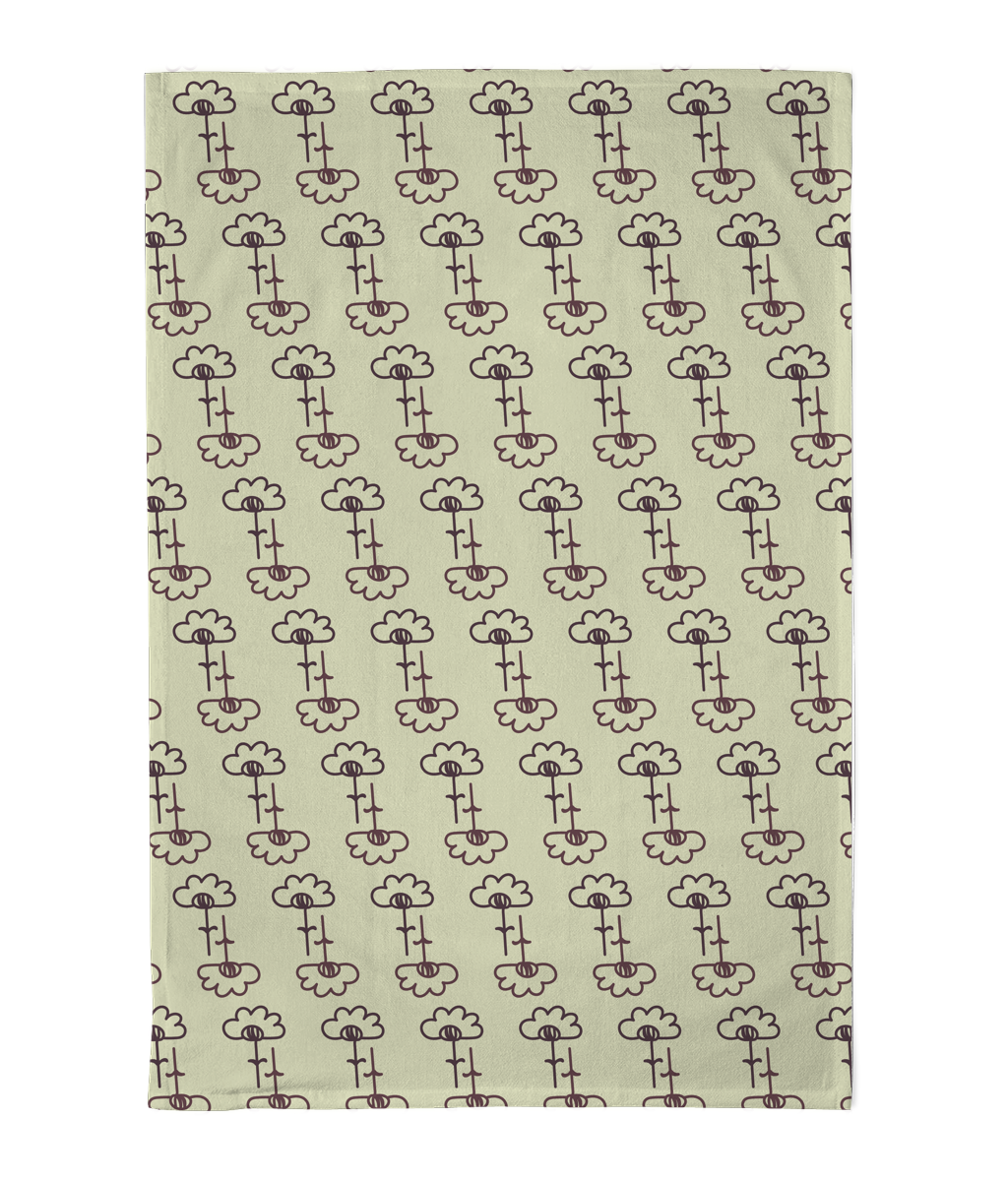 Doodle Bloom – Sublimated Floral Print Tea Towel