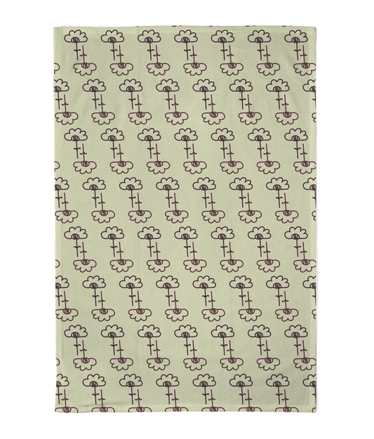 Doodle Bloom – Sublimated Floral Print Tea Towel